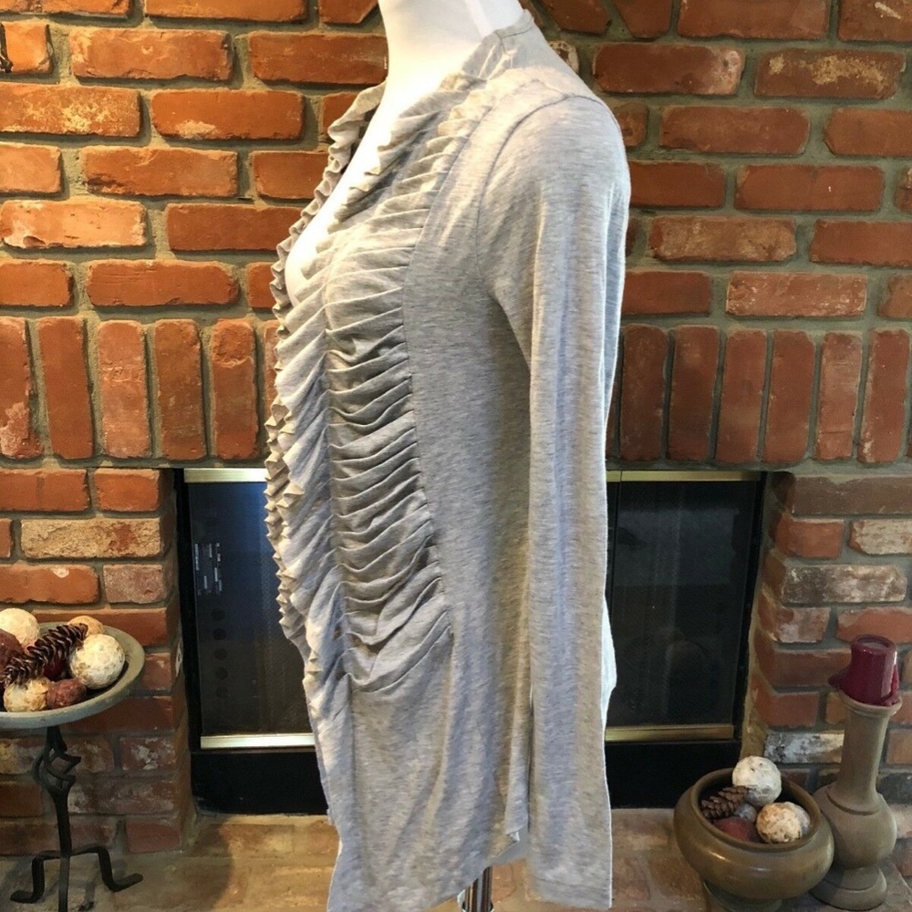 GRASS Collection Light Gray Ruffle Draping Jacket - Picture 8 of 10